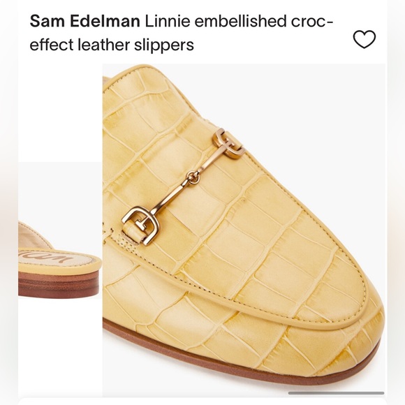 Sam Edelman Linnie embellished croc-effect leather slippers size 9.5 Desert Sun - Picture 5 of 15